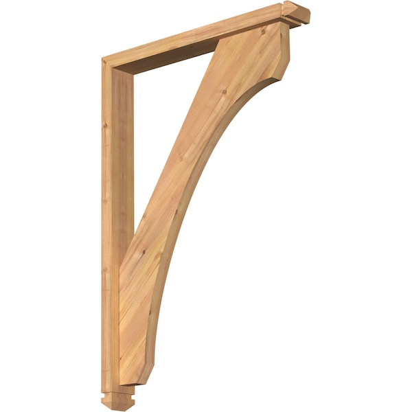 Ekena Millwork Legacy Arts and Crafts Smooth Bracket w/ Offset Brace, Western Red Cedar, 3 1/2"W x 26"D x 38"H BKT0402X26X38LEC03SWR - main
